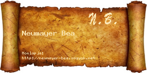 Neumayer Bea névjegykártya